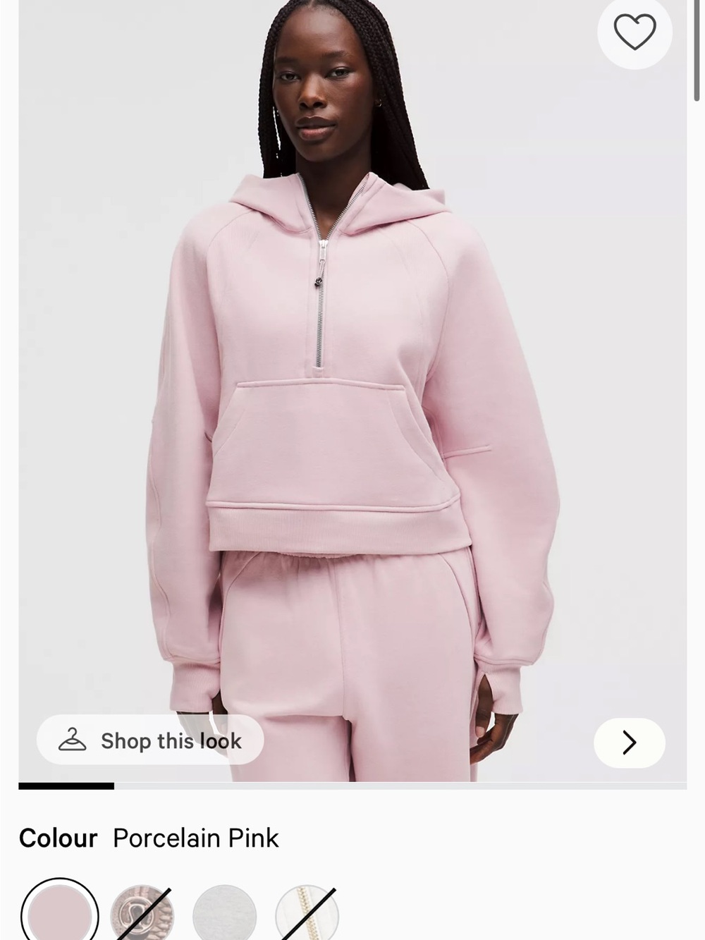 lululemon athletica Porcelain Pink Half-Zip Hoodie